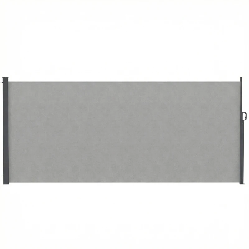 Outsunny Retractable Side Awning, 165" x 73" Outdoor Privacy Screen, Water-Resistant, UV 50+, Light Grey
