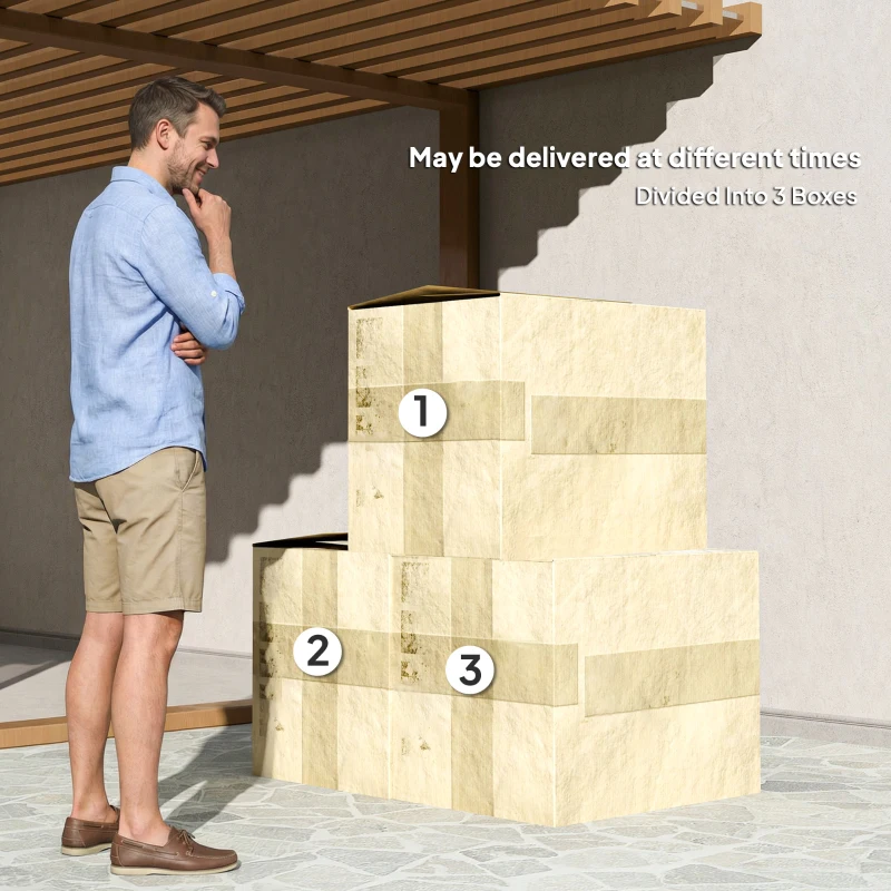 Outsunny 7pc Garden Wicker Sectional Set w/ Tea Table Patio Rattan Lounge Sofa Outdoor Deck Furniture Navy Blue