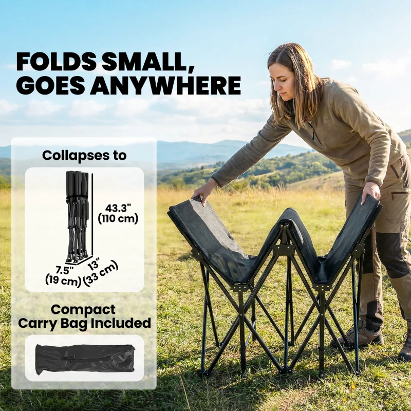 Outsunny Camping Cot with Soft Pad, 32" Extra Wide Folding Cots with Non-Slip Feet and Carry Bag, Grey