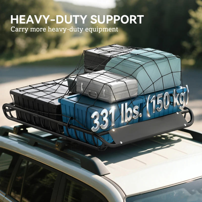 Soozier Roof Rack Cargo Carrier Basket, 330LBS Heavy Duty Roof Basket, 46" x 36" x 4.5" Rooftop Cargo Carrier for SUV, Truck