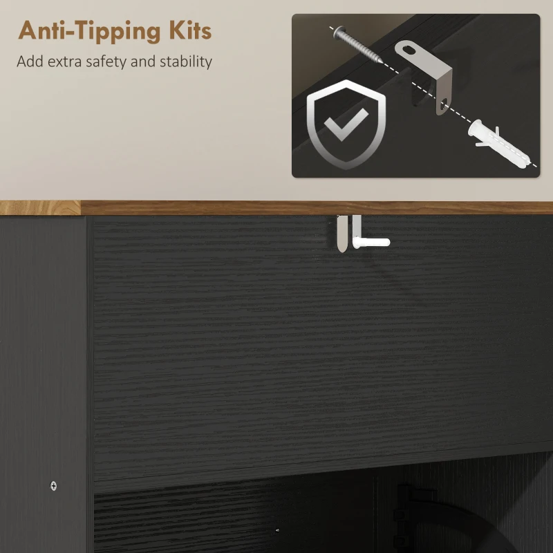 HOMCOM Shoe Cabinet with 2 Flip Drawers, Narrow Shoe Storage Cabinet, Black