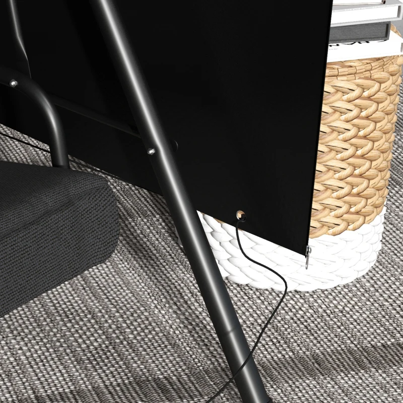 Outsunny 3-Seater Patio Swing Cover, Outdoor Garden Furniture Protection, 85" x 61" x 59", Black