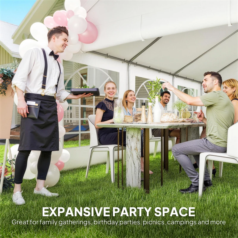 Outsunny 20' x 13' Party Tent, Heavy Duty Gazebo Canopy with Windows, Outdoor Party Wedding Tent with 4 Removable Sidewalls White