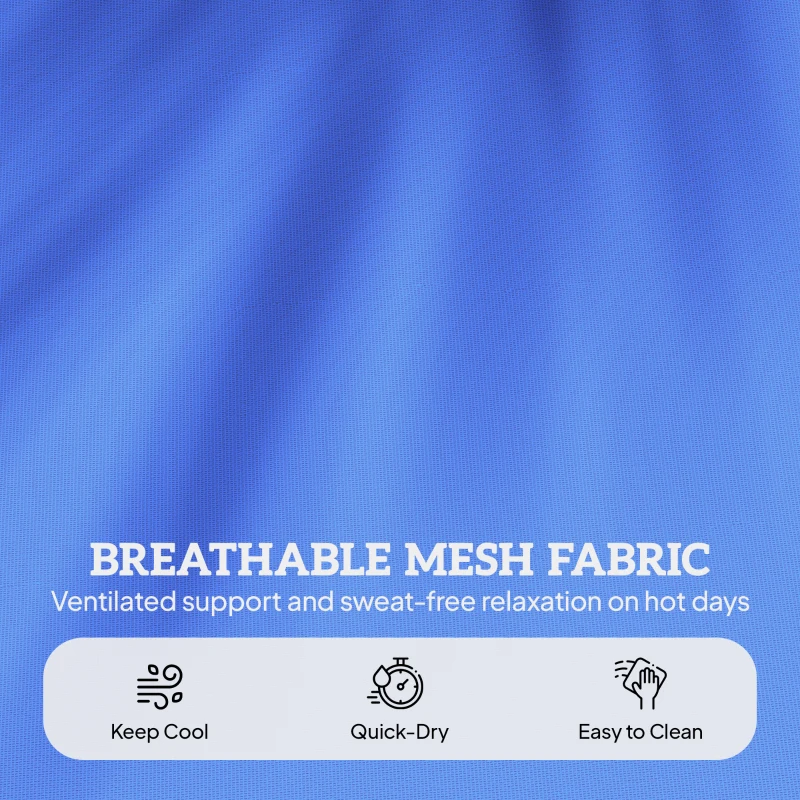 Outsunny Tanning Chair with Face Hole and Side Table, Folding Outdoor Lounge Chair with Carry Straps, Side Pocket, Navy Blue