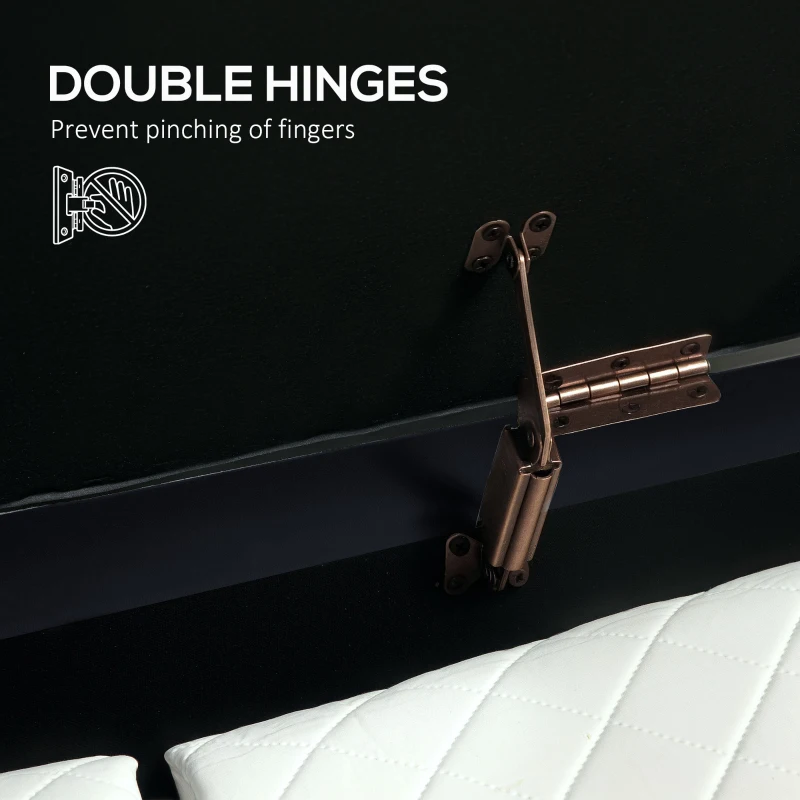 HOMCOM Upholstered Bedroom Bench, Channel Tufted Ottoman Bench with Thick Padding and Metal Legs, Black