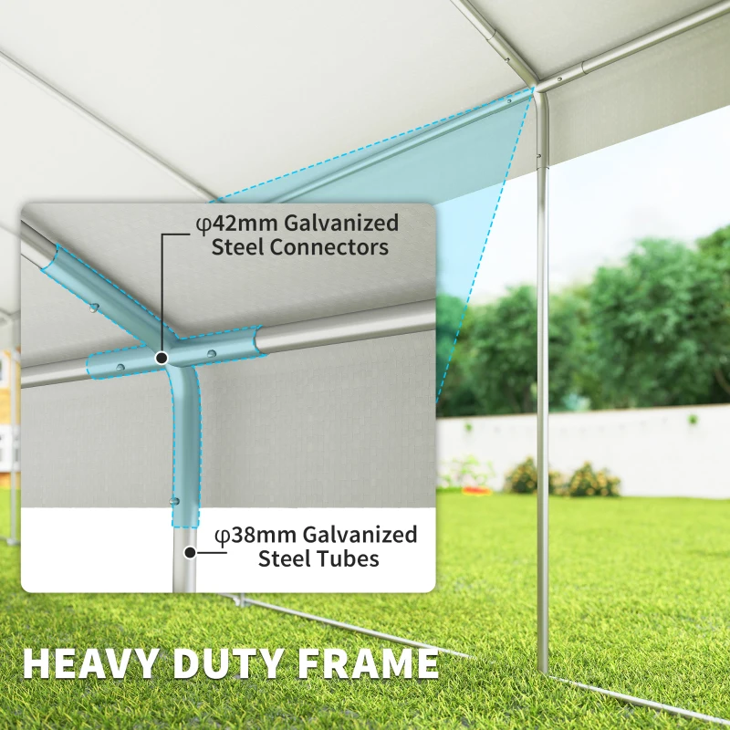 Outsunny 16'x32' Heavy Duty Large Party Tent & Carport with Removable Sidewalls, Portable Garage Canopy Tent, White