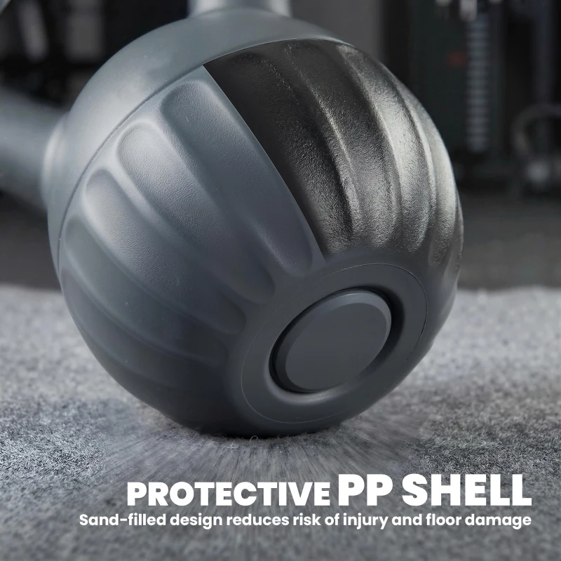 Soozier Kettlebell, 13 lbs Kettle Bell with Non-Slip Handle for Home Gym, Weight Lifting and Strength Training, Grey