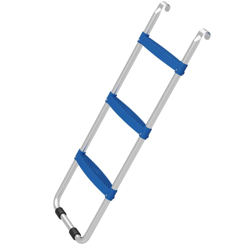 Soozier Trampoline Ladder, 3-Steps with Horizontal Wide Steps, Universal Hook, Galvanized Steel Frame, 330LBS Load Capacity