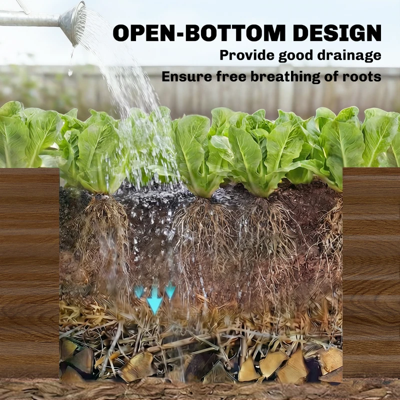 Outsunny 8 x 4 x 1ft Galvanized Raised Garden Bed, Reinforced Outdoor Planter Box with Open Bottom, Distressed Brown