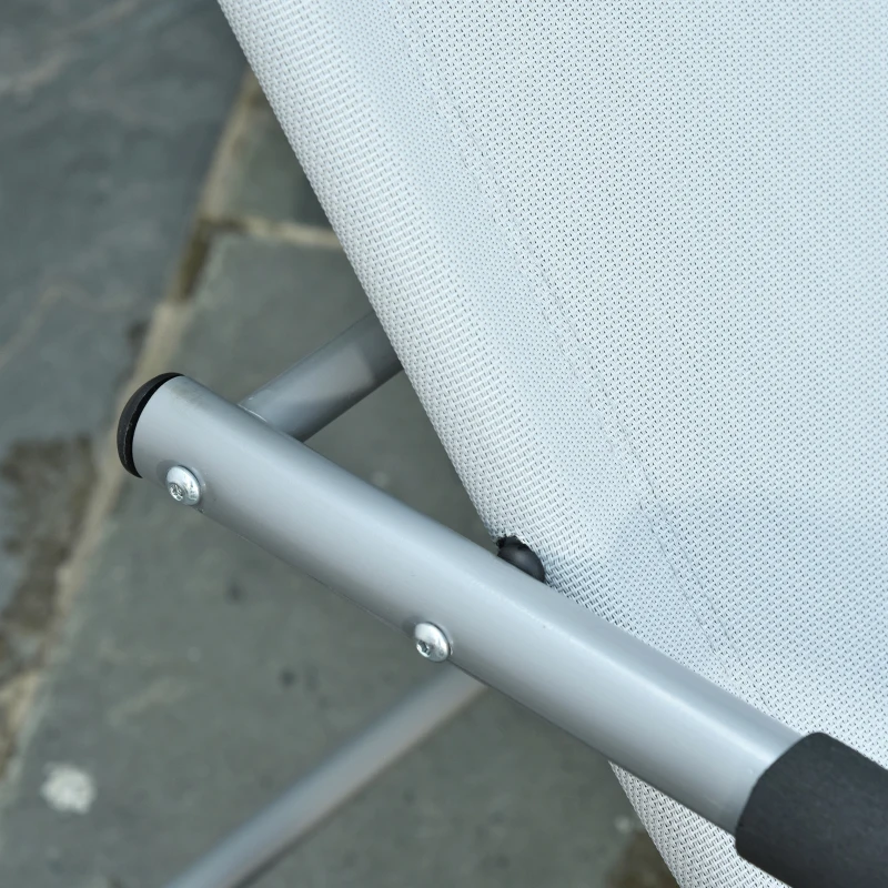 Outsunny Zero Gravity Rocking Chair Outdoor Chaise Lounge Chair Recliner Rocker with Detachable Pillow and Weather-Fighting Fabric for Patio, Deck, Pool, Gray