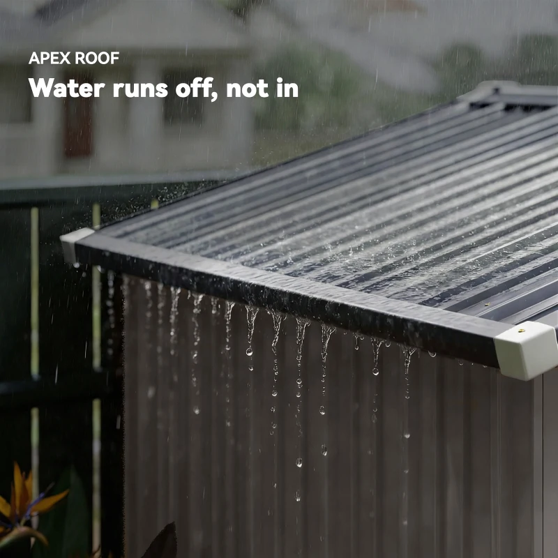 Outsunny 6.5' x 4'  Outdoor Storage Shed, Metal Garden Shed with Lockable Double Doors, 4 Vents, Light Grey