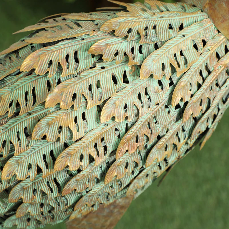 Outsunny Heron Garden Statue, Standing Lawn Ornament for Lawn Patio Backyard Decoration, 15.3"W x 6.7"D x 35.4"H Mixed Colour