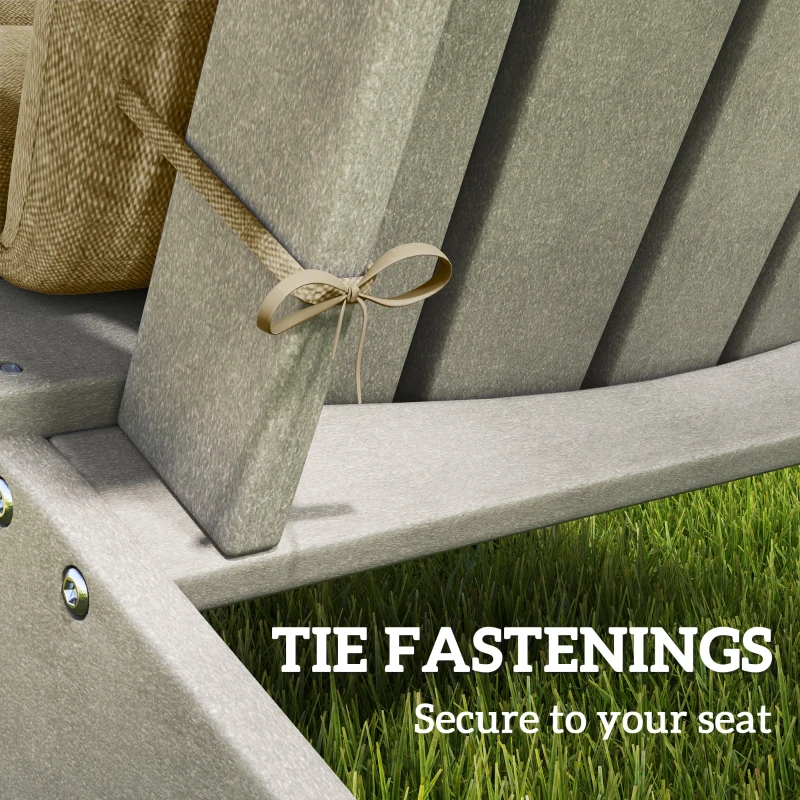 Outsunny Set of 2 Patio Chair Cushions, High Back Adirondack Chair Cushion with Ties, High-Density Foam, Beige