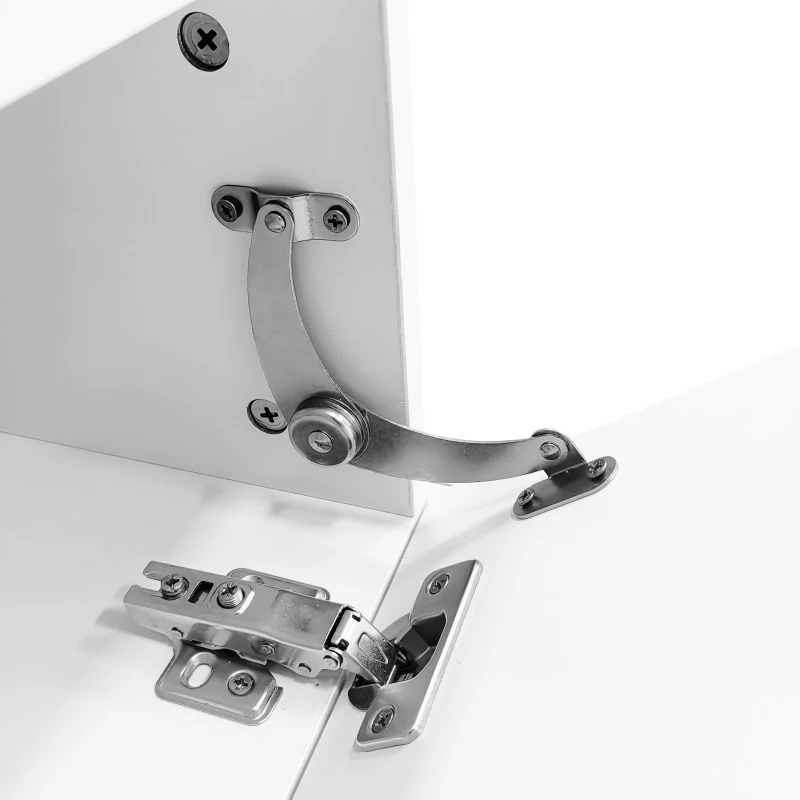 Floating TV Stand with High-Gloss Finish and LED Ambient Lighting, Sleek TV Cabinet with Pull-Down Doors, 63" L x 12" W x 8.5" H, White