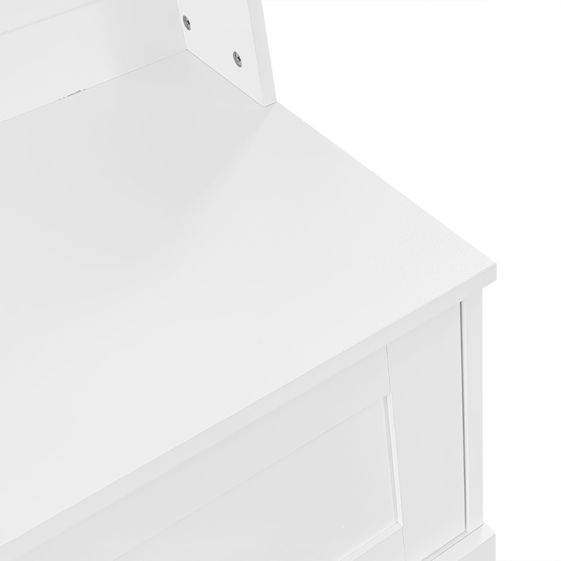 Space‑Saving Coat Rack with 4 Hooks and Top Open Shelf, Multifunctional Cabinet for Compact Homes, 40'' L x 18.5'' W x 72'' H, White