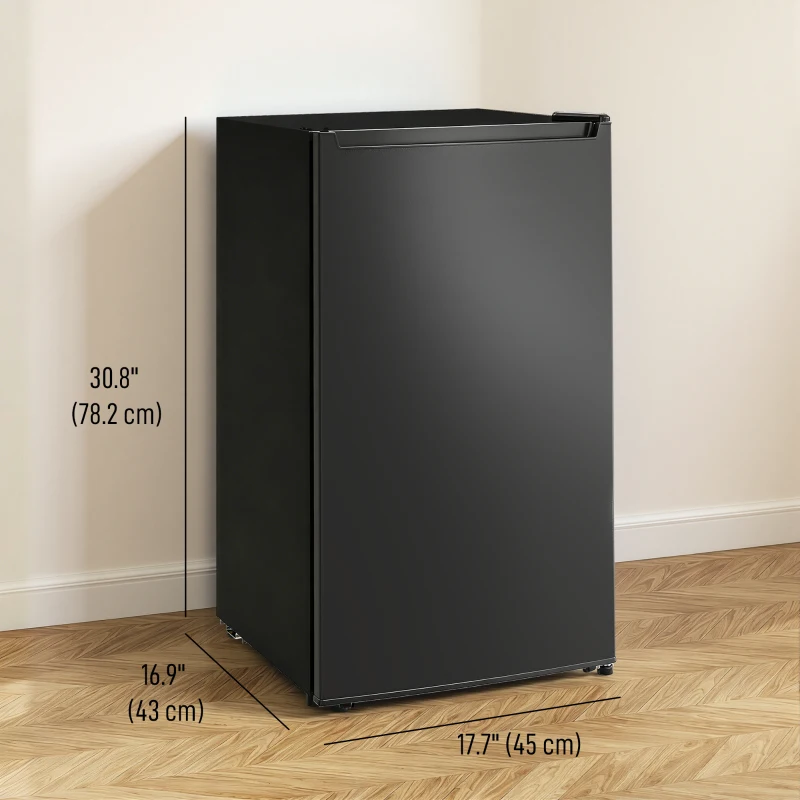 HOMCOM 2.1 Cu. Ft. Mini Freezer, Compact Upright Freezer with Reversible Door, Removable Shelf, Adjustable Temperature, Black