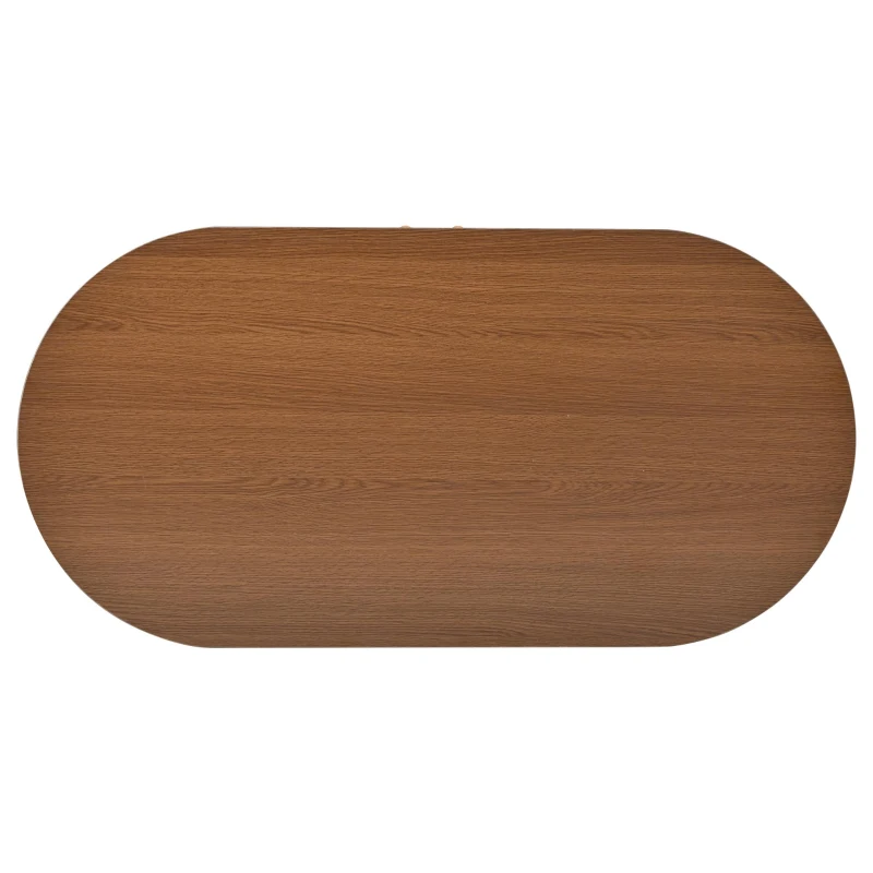 Wood Oval Coffee Table with Space-Saving Design, Stylish Center Table with Hidden Compartment, 39.5" L x 19.5" W x 15.5" H, Wood