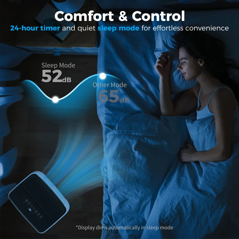 HOMCOM 14000 BTU 5-in-1 Portable Air Conditioner with Cool, Heat, Dehumidifier, Fan, Sleep, WiFi Voice Control, White