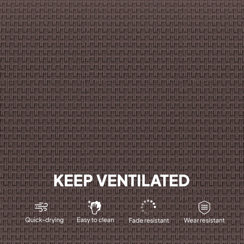 Outsunny Gliding Lounger Chair Set of 2, Single Rockers with Lightweight Metal & Mesh Construction, Brown