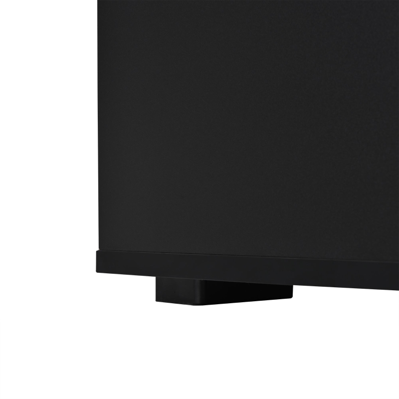 High-Gloss Coffee Table with App-Controlled LED Ambient Lighting, Functional Center Table for Living Room, 37.5" L x 17.5" W x 13.5" H, Black