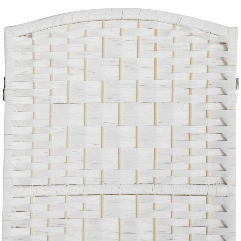 HOMCOM 6ft Folding Room Divider, 4 Panel Wall Partition with Wooden Frame for Bedroom, Home Office, White