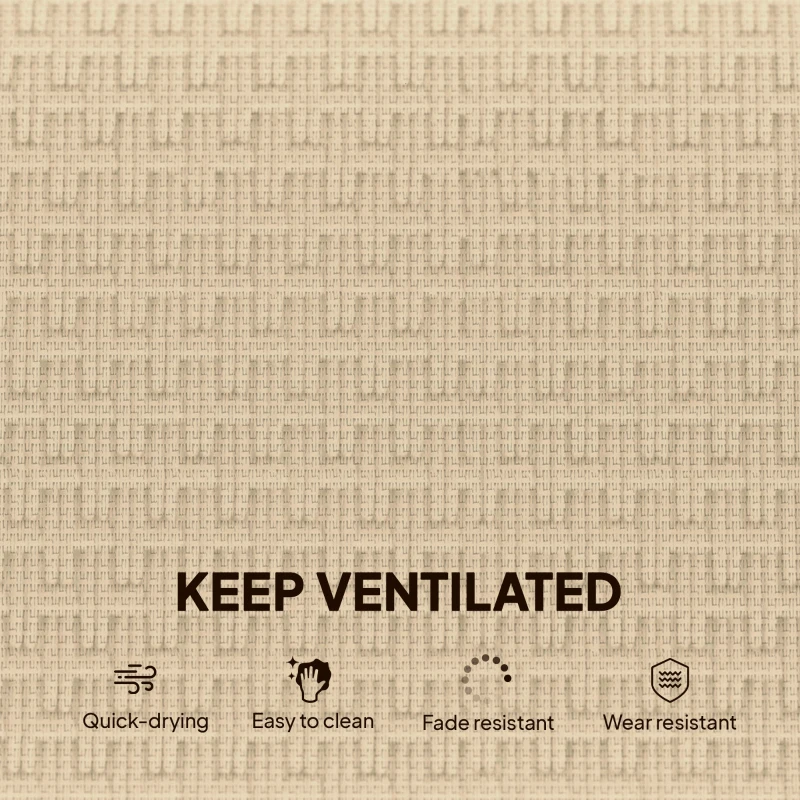 Outsunny Gliding Lounger Chair Set of 2, Single Rockers with Lightweight Metal & Mesh Construction, Khaki