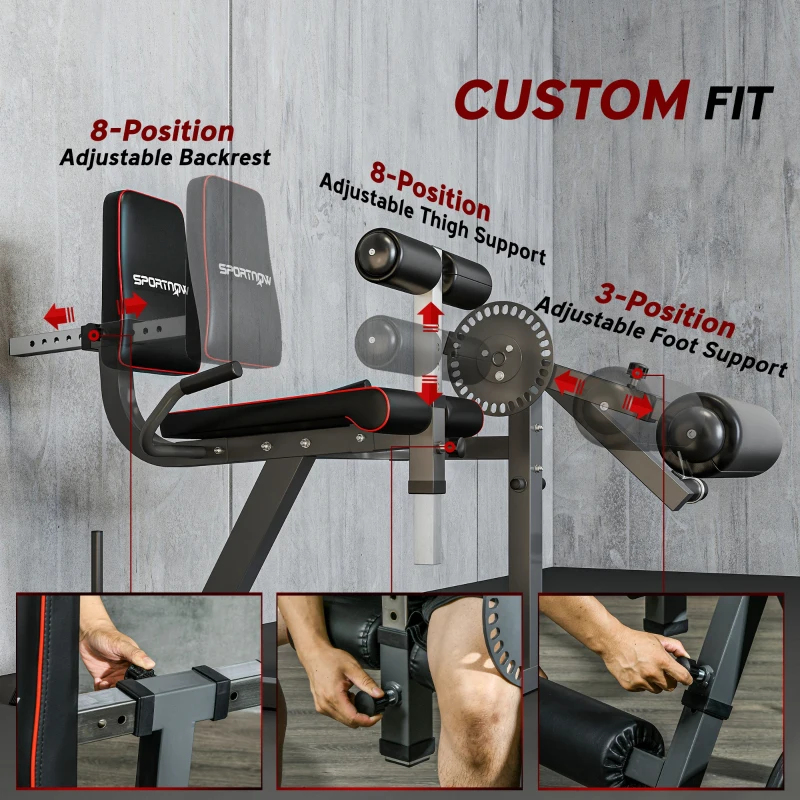 Soozier Seated Calf Raise Machine, Adjustable Leg Extension, and Curl Machine for Hip, Thigh and Lower Body Workout