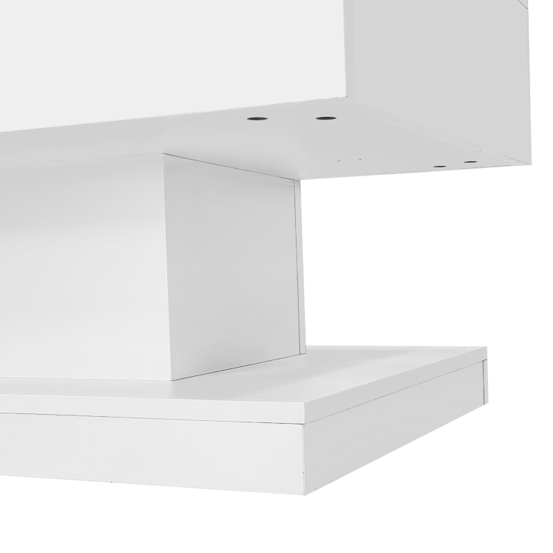 Lift-Top Coffee Table with Sliding Extendable Desktop, Sleek Multi‑Use Table with USB/App-Controlled Lights, 39.5" L x 19.5" W x 17.5" H, White