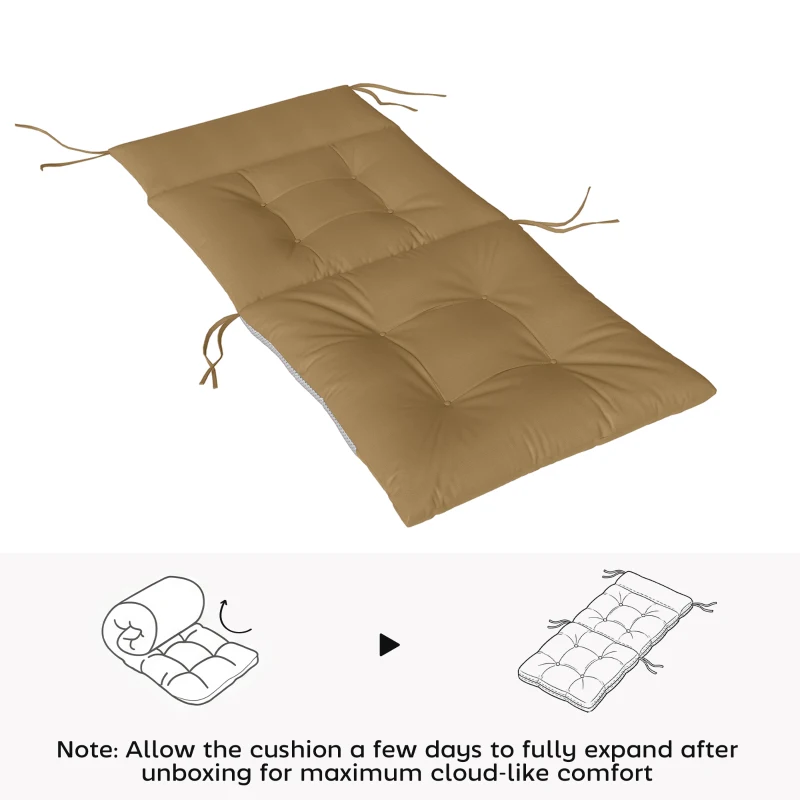 Outsunny Patio Chair Cushions Set of 4, Waterproof Non-Slip Lounge Chair Cushions, 44"x21", Khaki