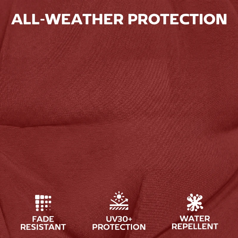 Outsunny Patio Chair Cushions Set of 4, Waterproof Non-Slip Lounge Chair Cushions, 44"x21", Wine Red