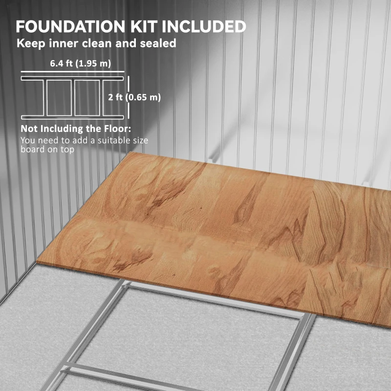 Outsunny 7'x 4' Metal Patio Storage Shed Garden Lockable Shed Tool Utility Storage Unit, Black