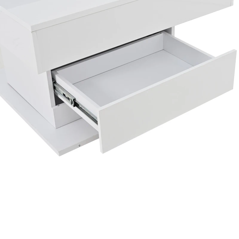 Rotating Lift-Top Coffee Table with Height-Adjustable Top, Space-Saving Side Table with Hidden Storage, 27.5'' L x 27.5'' W x 17.5'' H, White