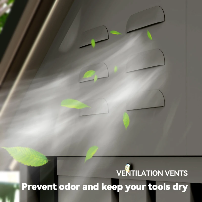 Outsunny Outdoor Storage Shed with Lockable Door, Metal Garden Shed with 4 Vents for Backyard Patio