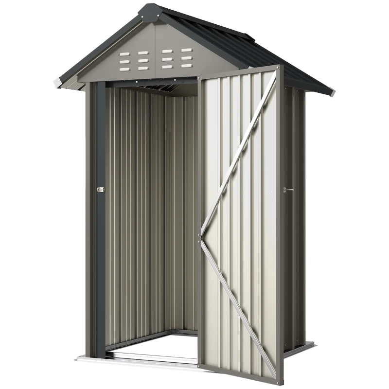 Outsunny Outdoor Storage Shed with Lockable Door, Metal Garden Shed with 4 Vents for Backyard Patio