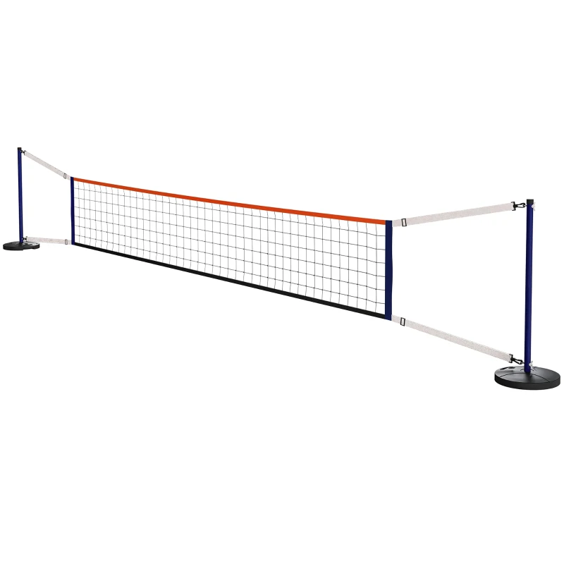 Soozier Portable Volleyball Net Set Outdoor, Volleyball Training Net with 21-27ft Adjustable Length, Volleyball, Air Pump