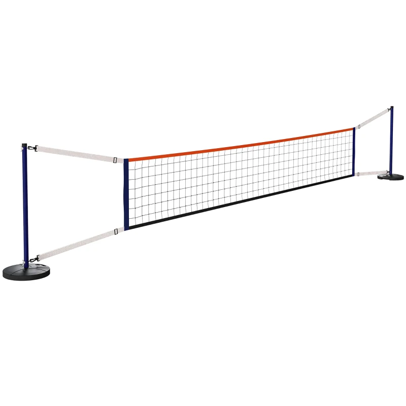 Soozier Portable Volleyball Net Set Outdoor, Volleyball Training Net with 21-27ft Adjustable Length, Volleyball, Air Pump