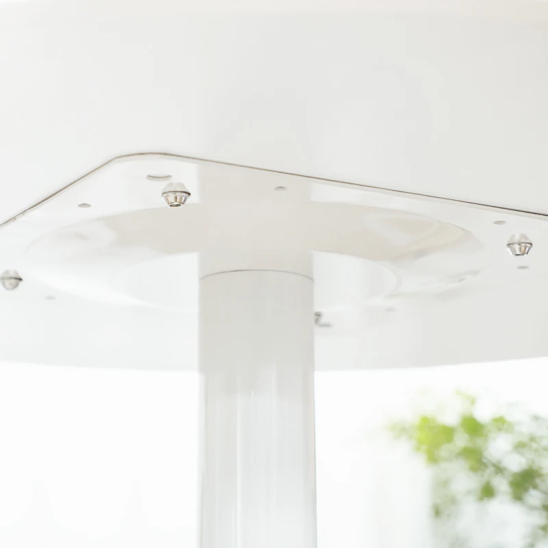 HOMCOM Modern Kitchen Table for 2 People, Round Dining Table with Steel Base for Living Room, Dining Room, White