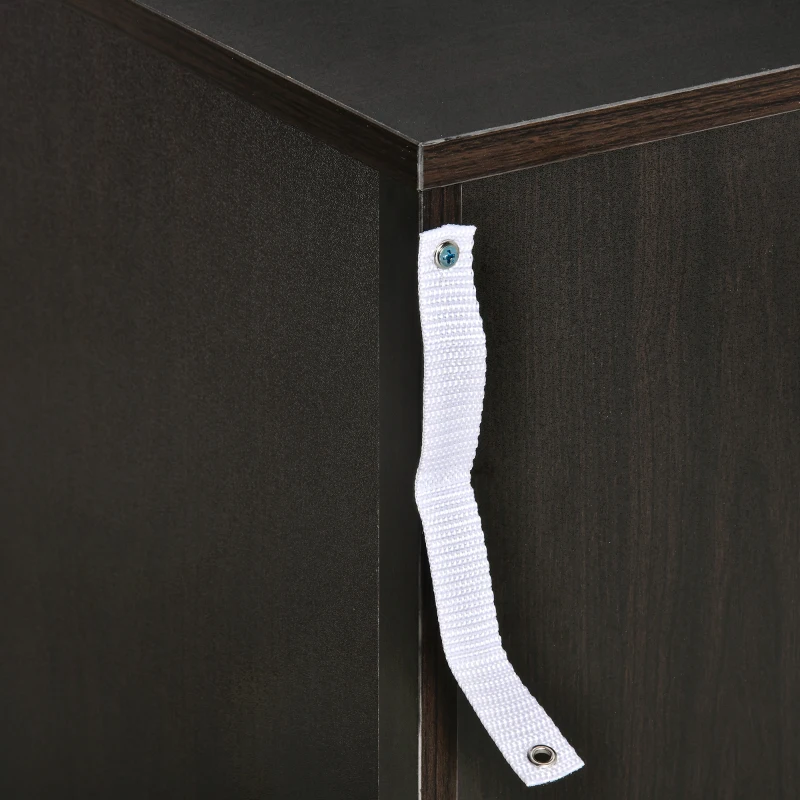 HOMCOM Bedside Table, Modern Night Stand with 3 Drawers and Metal Rail for Bedroom, Dark Brown