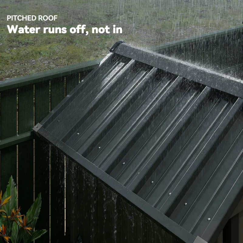 Outsunny Outdoor Storage Shed with Lockable Door, Metal Garden Shed with 4 Vents for Backyard Patio