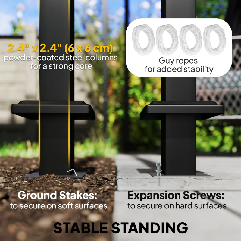 Outsunny 10' x 10' Patio Gazebo, UPF50+ Double Roof Outdoor Gazebo Canopy with Netting and Curtains, Steel Frame, Light Grey