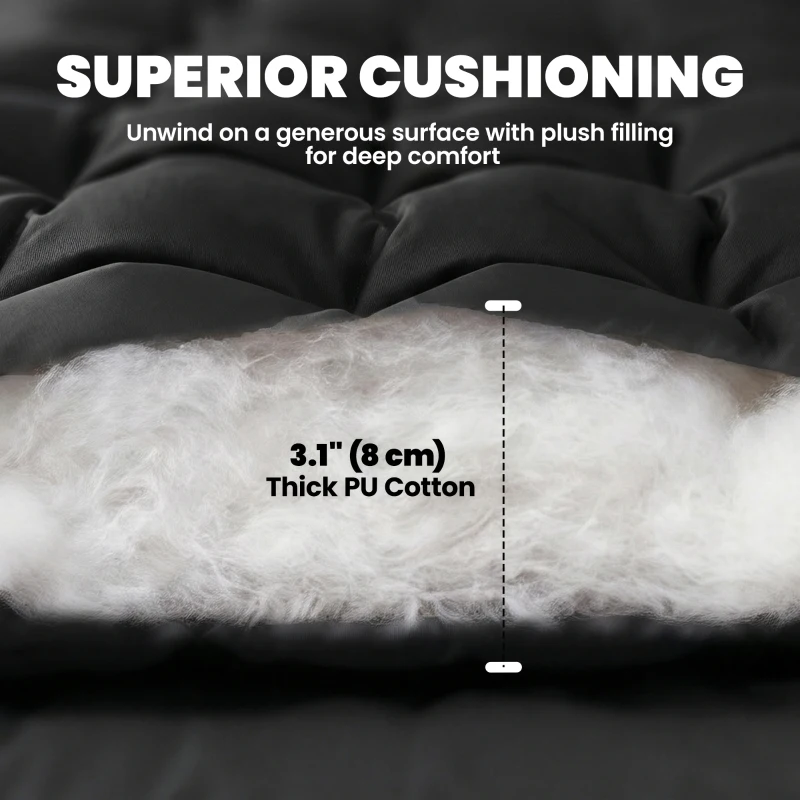 Outsunny Sleeping Mat, Camping Mat Pad with Elastic Straps, Black