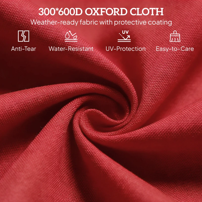 Outsunny Outdoor Folding Lounge Chair, Steel Tanning Chair with Reclining Back, Breathable Mesh for Beach, Yard, Patio, Red