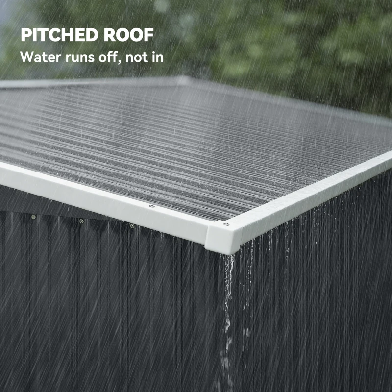 Outsunny 7.5' x 4.3' Outdoor Storage Shed, Waterproof Metal Garden Shed with Lockable Doors, for Backyard, Lawn, Patio, Dark Grey