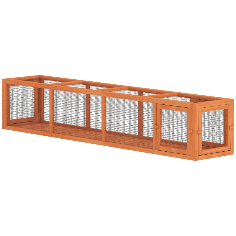 PawHut 79" Long Cat Tunnel, Cat shelter L- Shape with Extendable Design, Cat Enclosure for Indoor/Outdoor Use, Orange