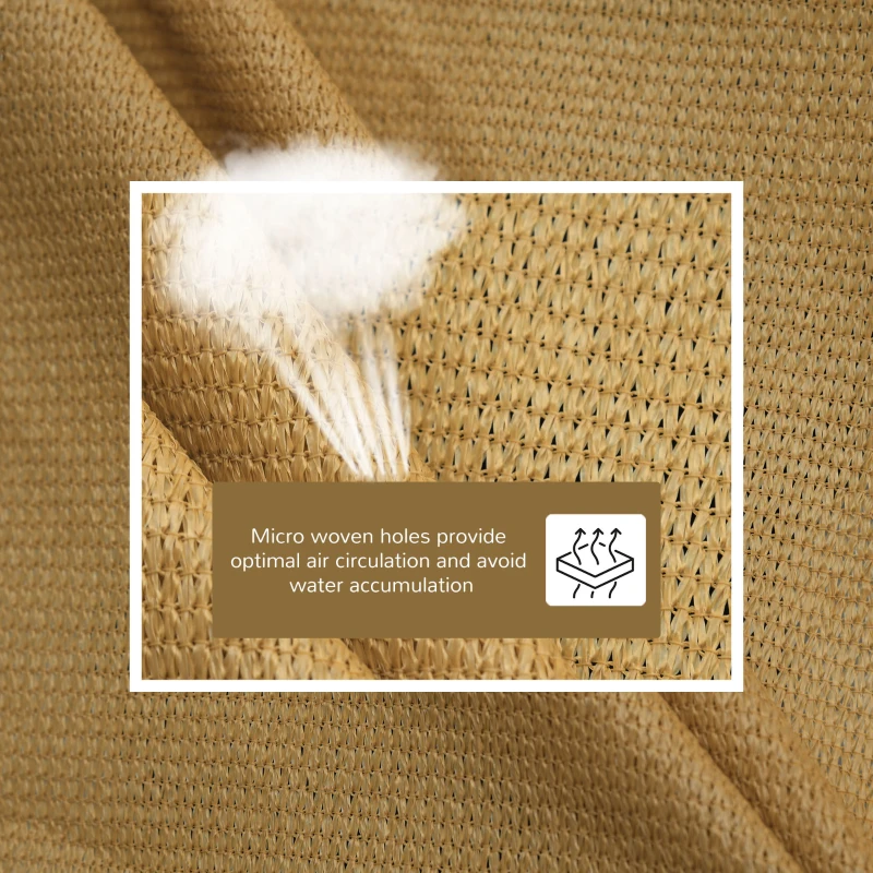 Outsunny Rectangle 10' x 13' Canopy Sun Sail Shade Garden Cover UV Protector Outdoor Patio Lawn Shelter with Carrying Bag (Sand)