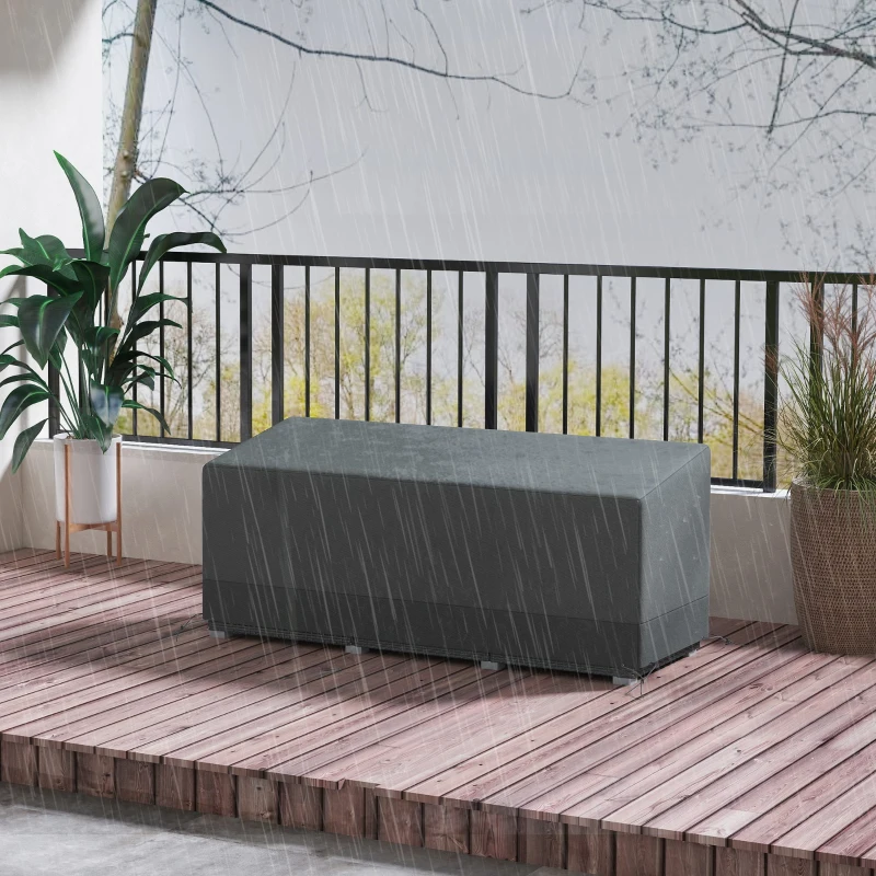 Outsunny Patio Furniture Covers Waterproof for 3 Seater Sofa, 600D Heavy Duty Oxford Outdoor Patio Cover, 75" x 28.3" x 29.9", Grey