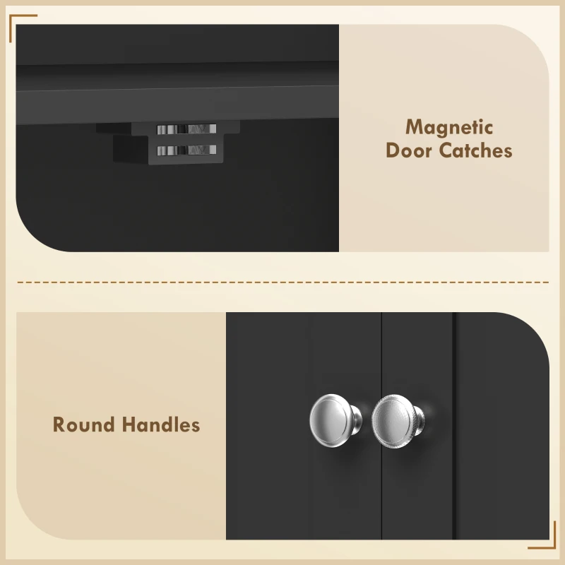 HOMCOM 65" Kitchen Cabinet, Kitchen Pantry Cabinet with 4 Doors and 16 Door Shelves for Dining Room, Black