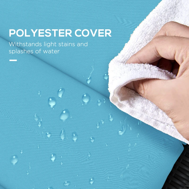 Outsunny Patio Chaise Lounge Chair Cushions Replacement Sun Lounger Pads with Headrest and Ties, Set of 2, Turquoise