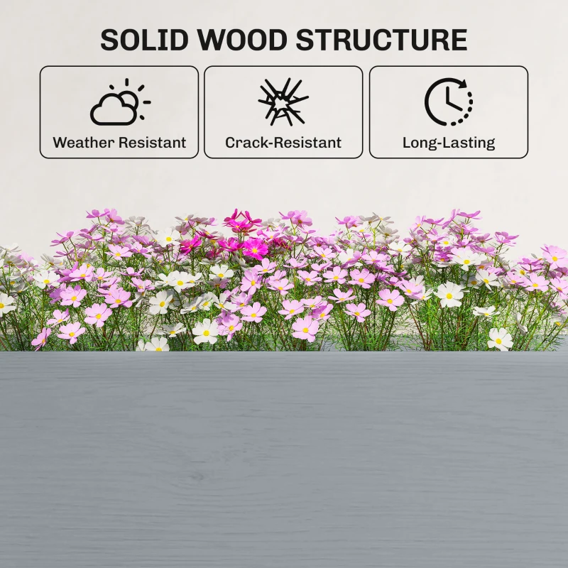 Outsunny Wooden Raised Garden Bed with Legs, 72" x 23" x 30" Elevated Outdoor Planter Box with 6 Drainage Holes