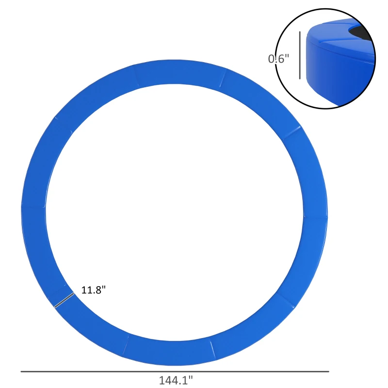 Soozier 12FT Trampoline Spring Cover, Safety Trampoline Pad Replacement, Waterproof and Tear Resistant, All Weather Trampoline Accessories, Blue